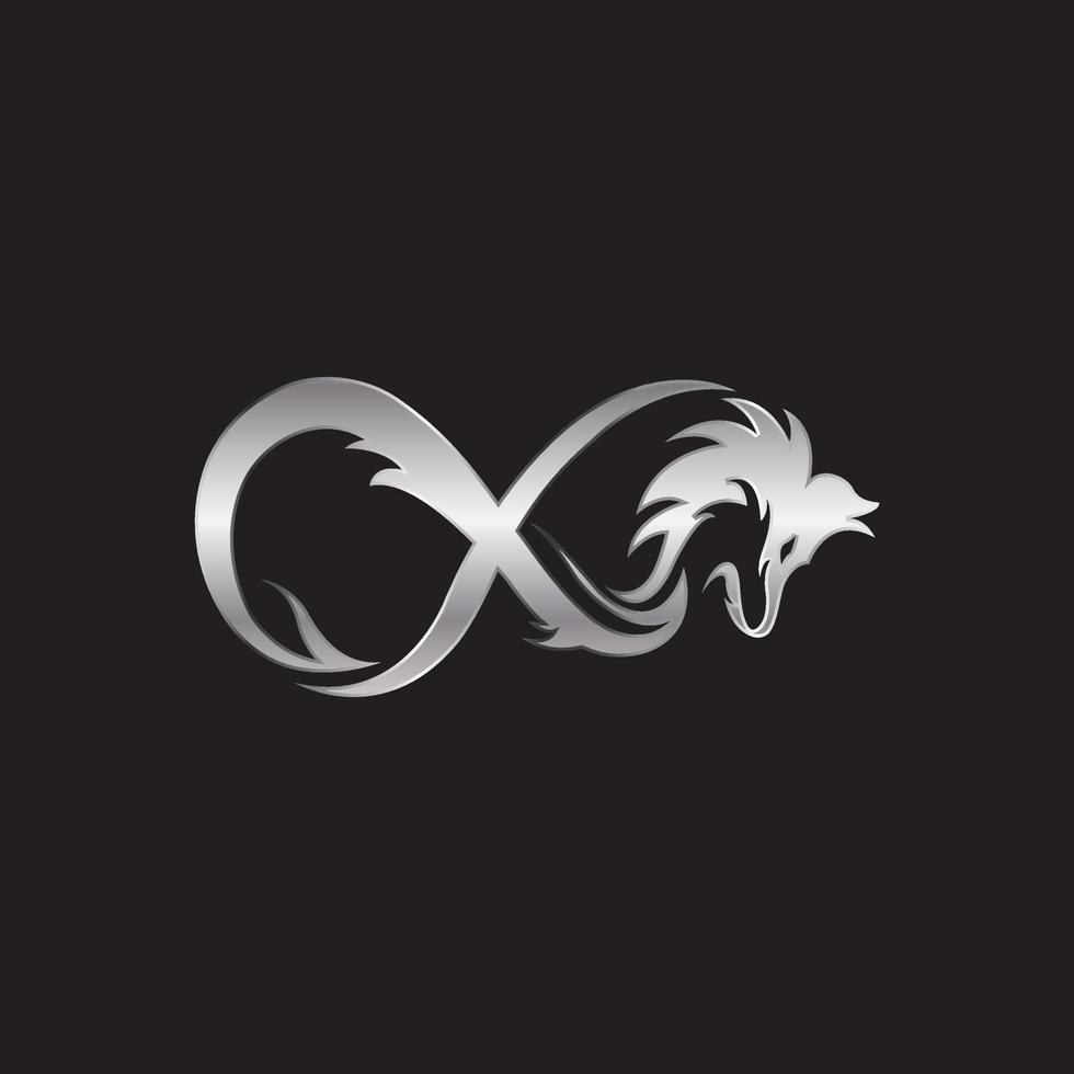 Wolf mascot vector art. Frontal symmetrical image of a wolf looks dangerous. Vector icon.