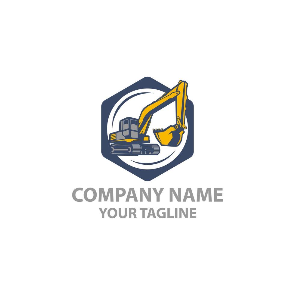 Excavator isolated. Digger, construction, backhoe, construction business icon. Construction design elements. vector