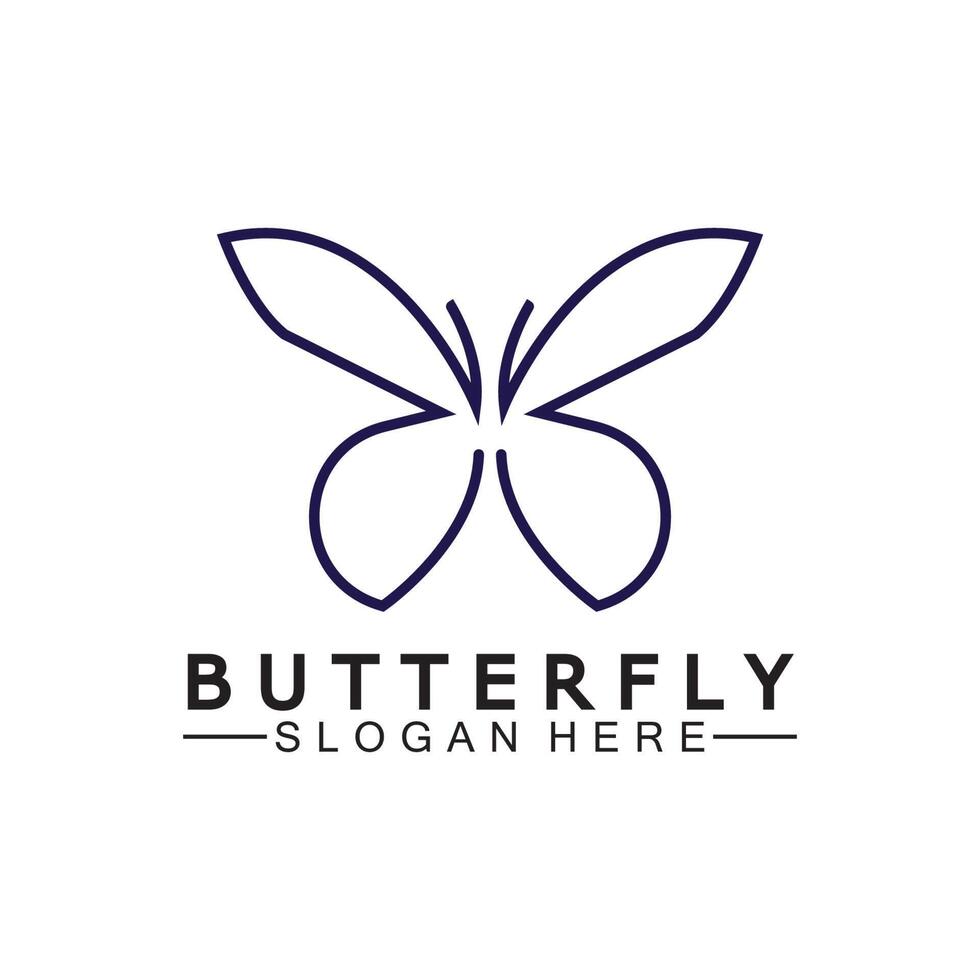 Simple Butterfly monoline logo-Vector illustration vector