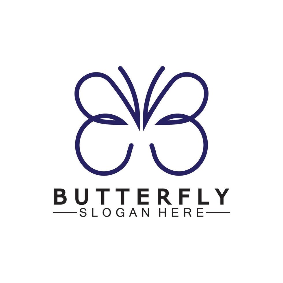 Simple Butterfly monoline logo-Vector illustration vector