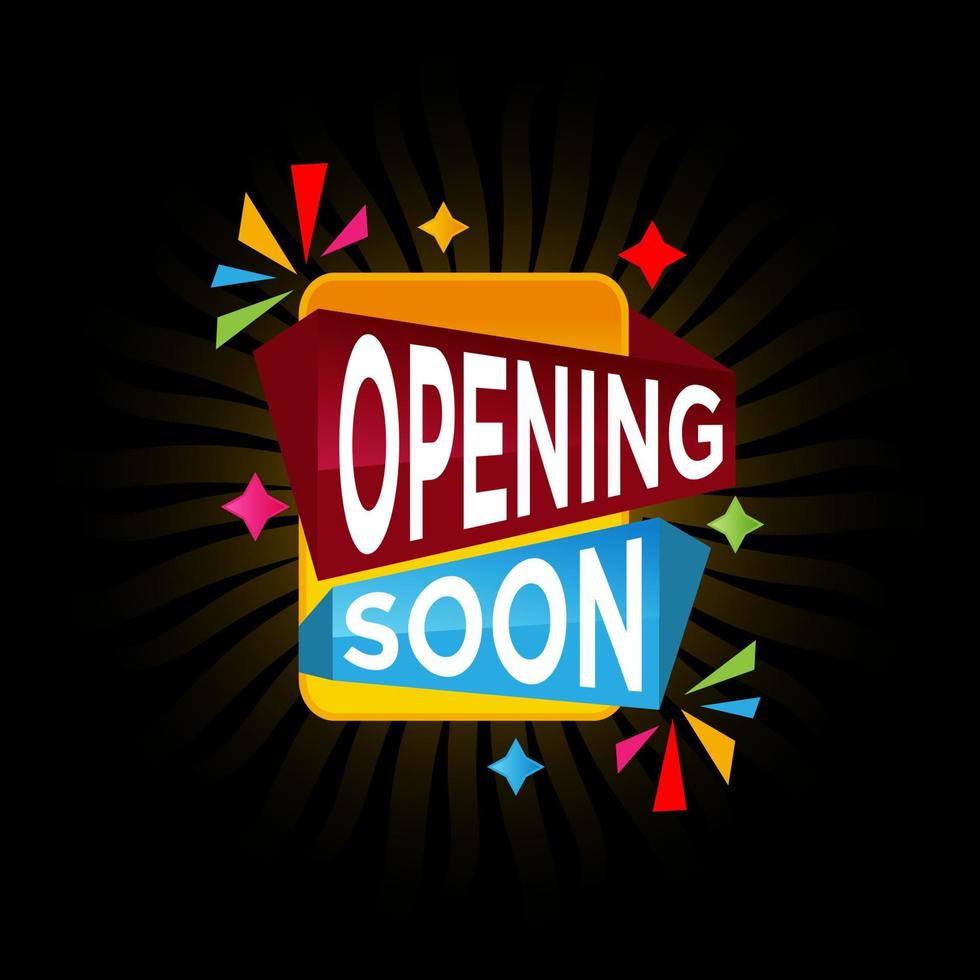 opening soon banner template. opening soon ribbon label sign vector