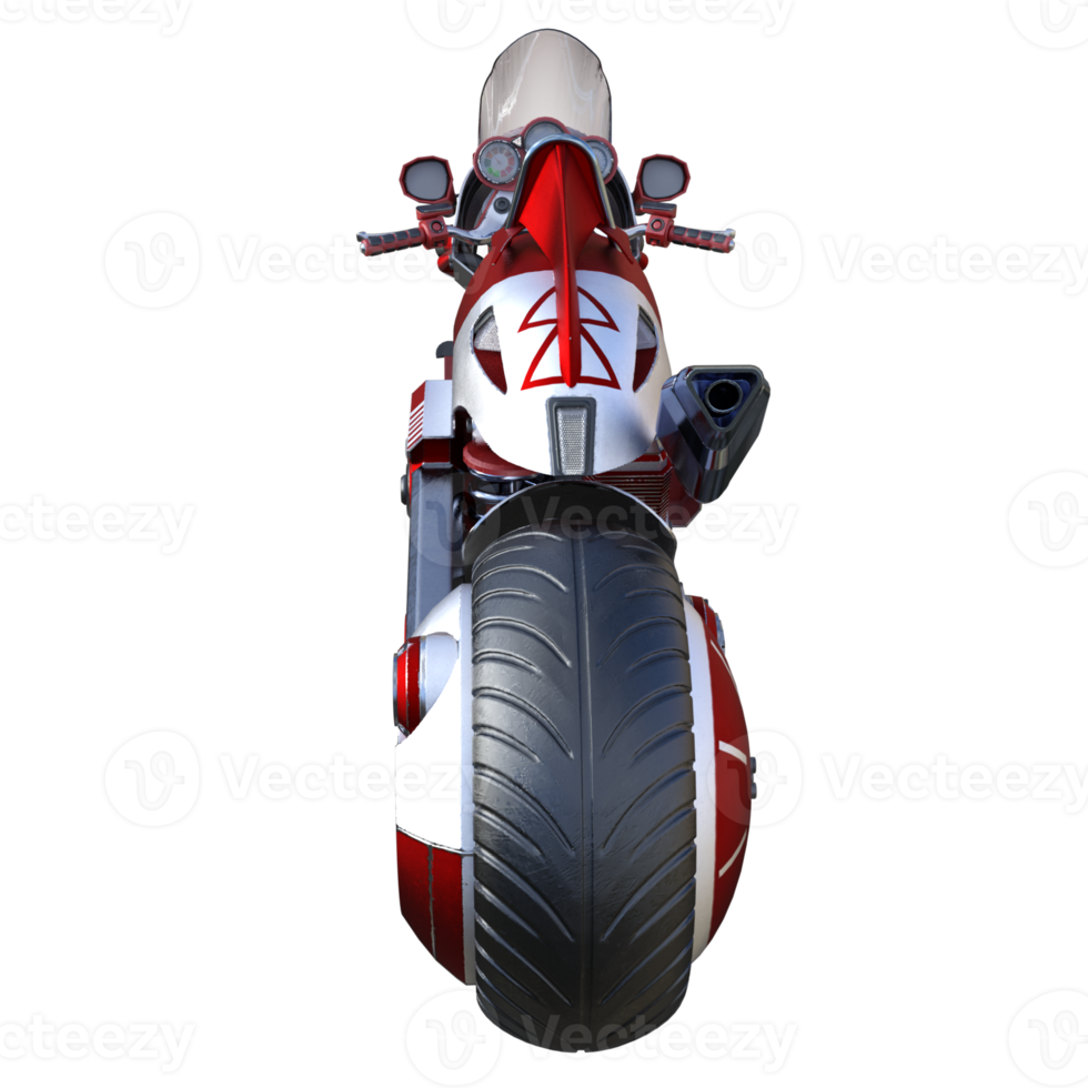 renderização 3d isolada moderna de motocicleta personalizada png