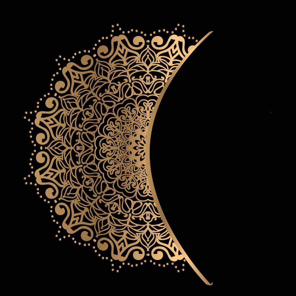conjunto de plantillas de diseño vectorial. tarjeta de visita con adorno de círculo floral. estilo mandala. oro de lujo. vector