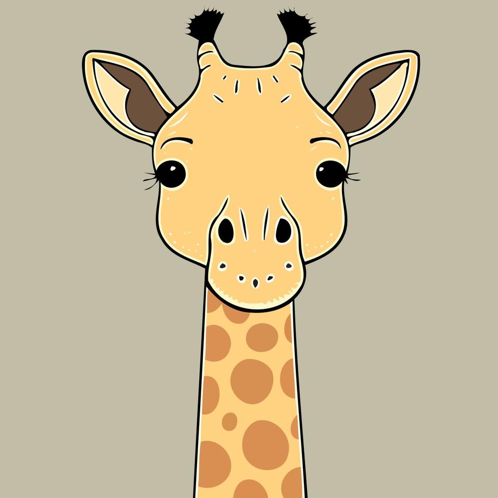 cute giraffe mammal animal head 19764083 Vector Art at Vecteezy