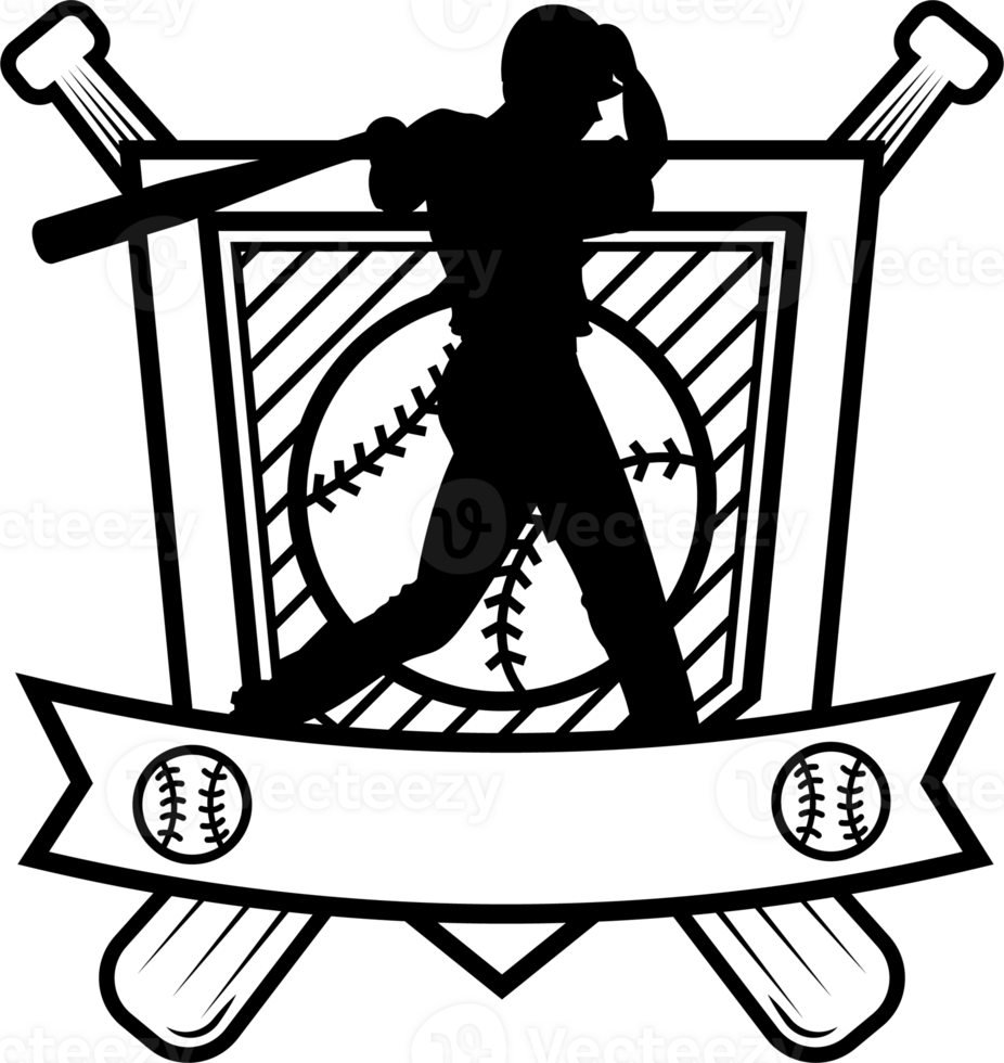 Sport Baseball Man Sport Badge Emblem Vintage Illustration png