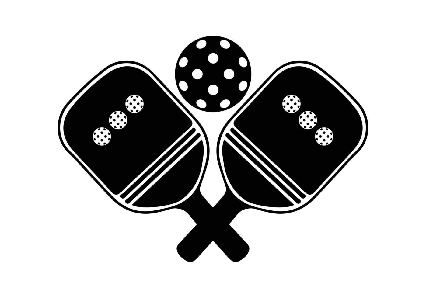 Vector Pickleball silhouette Pickleball club and icons vector illustration
