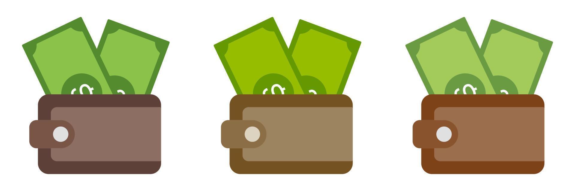 Cash Wallet in flat style isolated vector