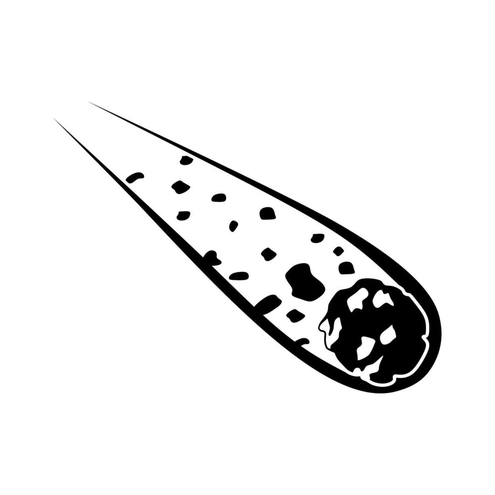 vector de icono de cometa. signo de ilustración de asteroides. símbolo de meteorito. logotipo del cosmos.