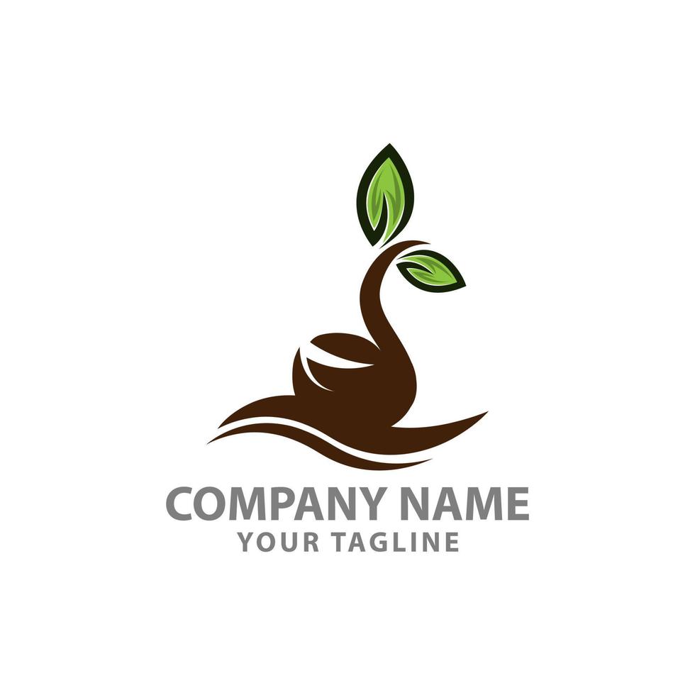 Green sprout logo set modern color style with silhouette leaves and seed for your eco company, agriculture, nature firm, ecology, healthy organic and farm fresh food etc. Vector Illustration