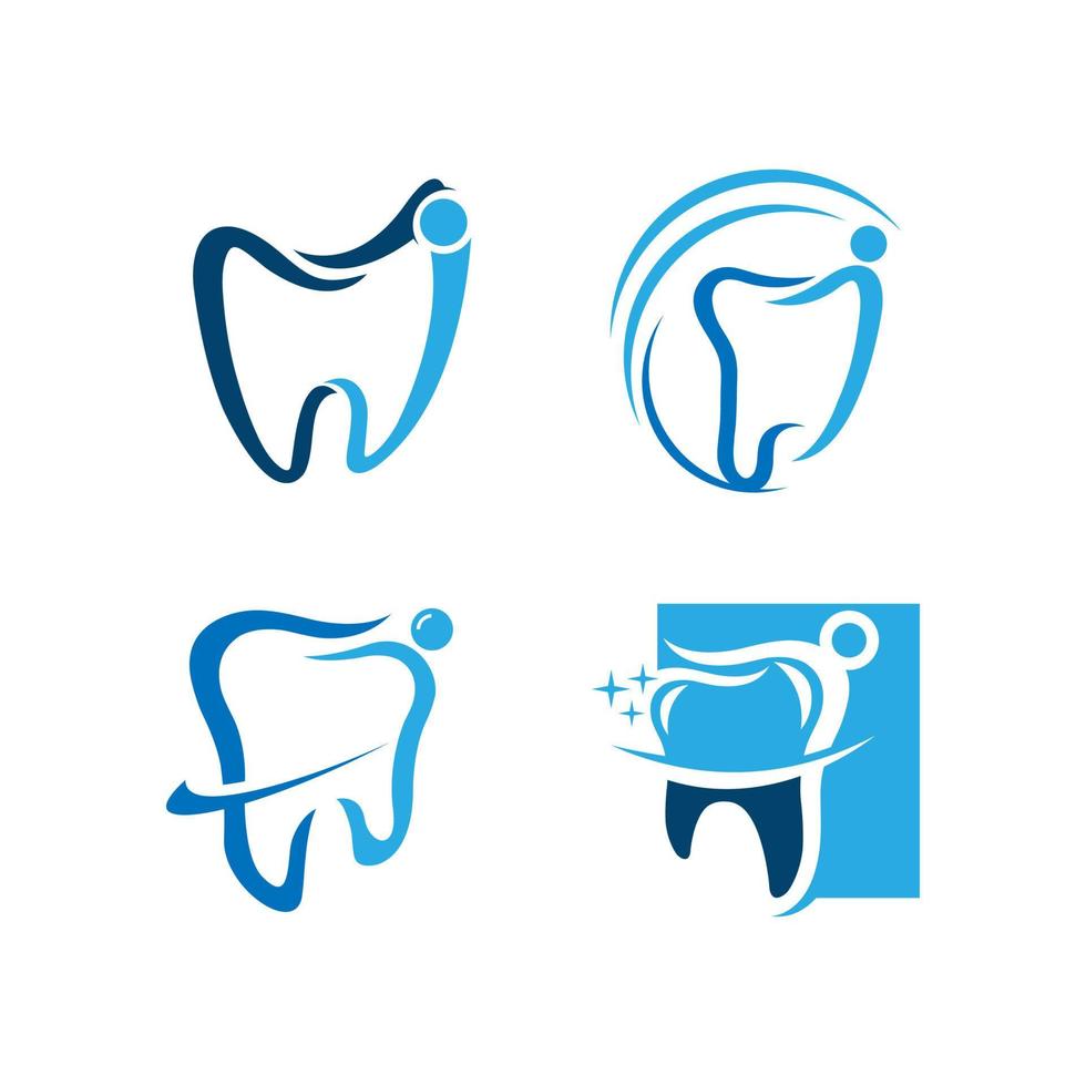 vector colección de sano dientes, dental símbolos, logo y íconos