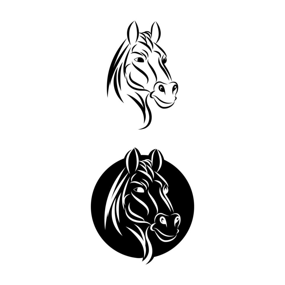 vector de icono de caballo de cabeza negra en estilo plano moderno para ilustración de stock web