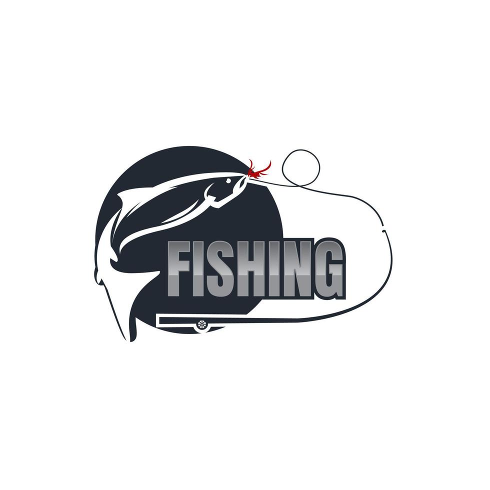 logotipo de pesca aislado en la ilustración de vector blanco