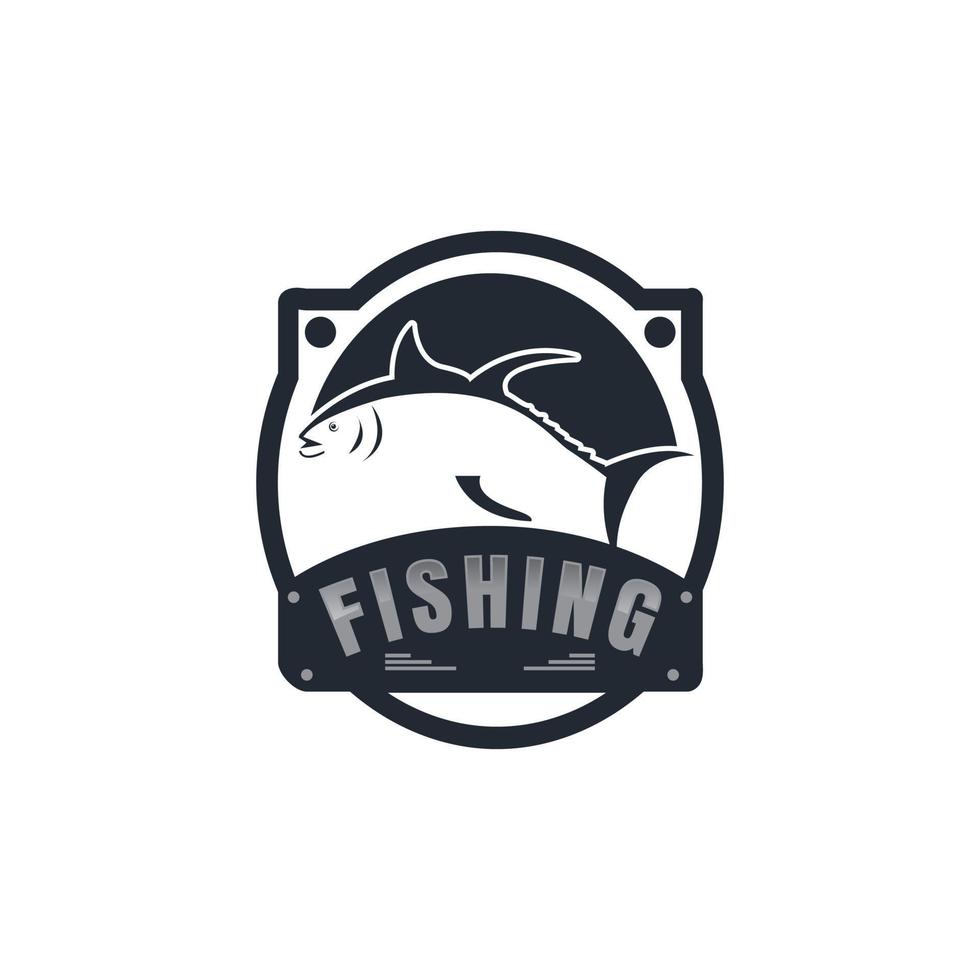 logotipo de pesca aislado en la ilustración de vector blanco