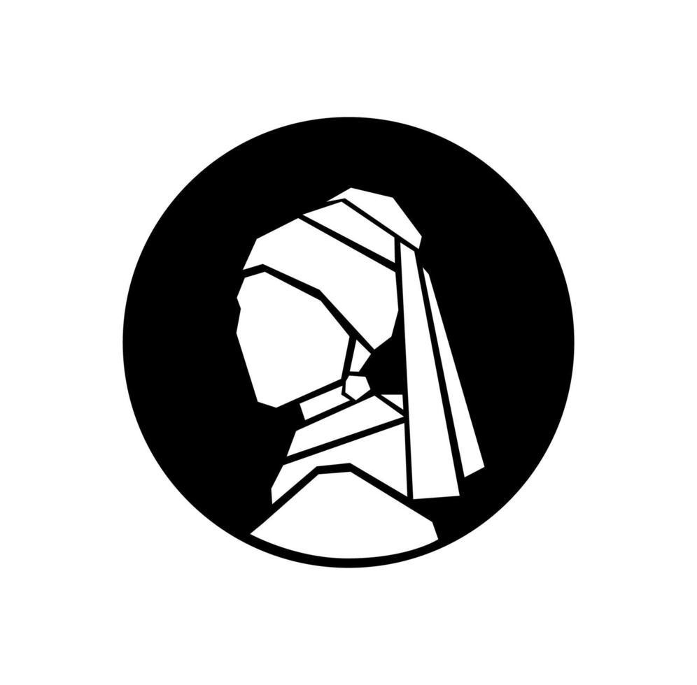The Girl With A Pearl Earring icon vector. vector