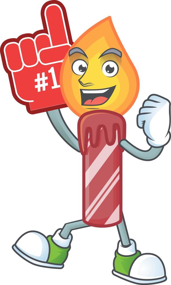 Red stripes candle cartoon vector
