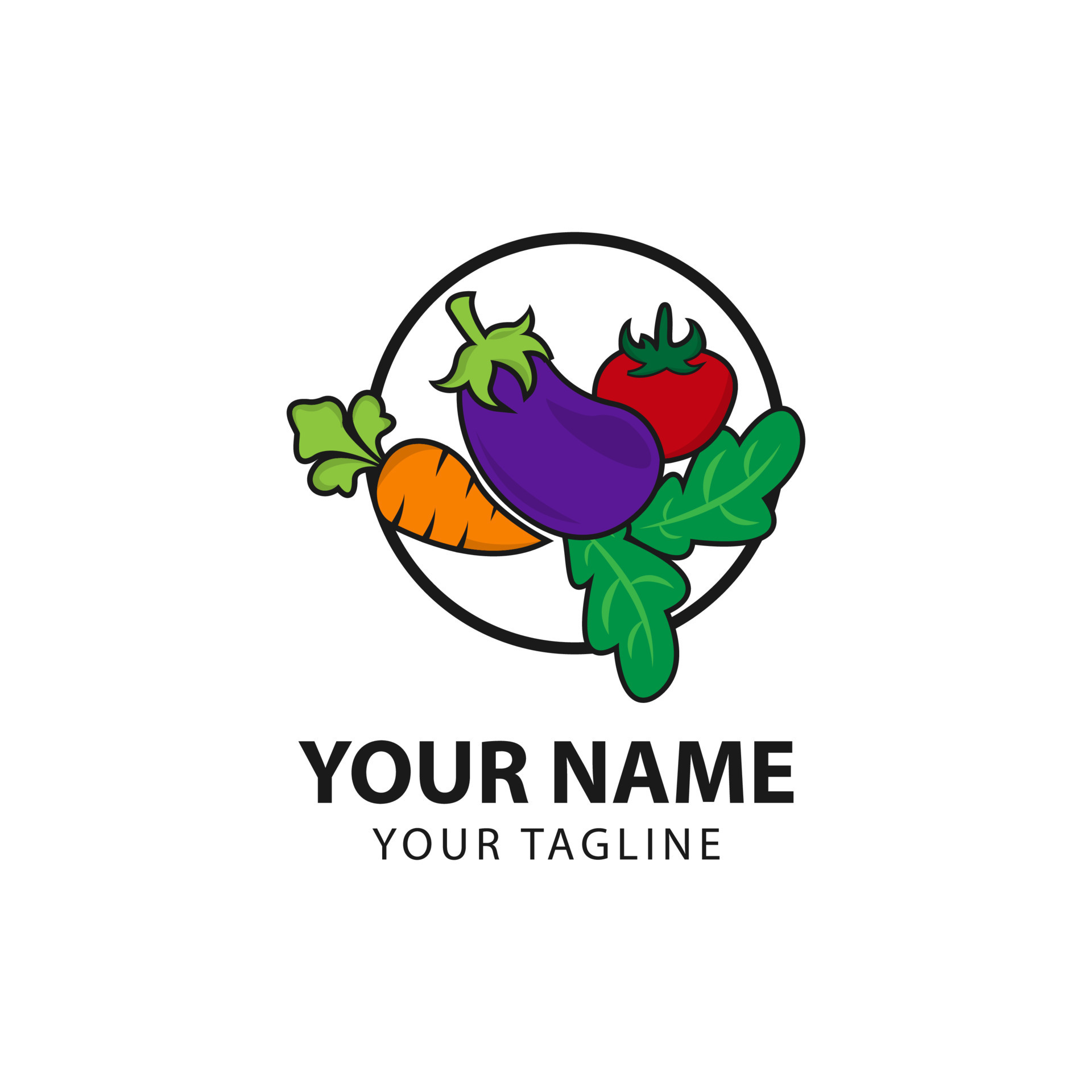 vegetable logo Design . Fresh vegetable logo healthy food shop . Circle