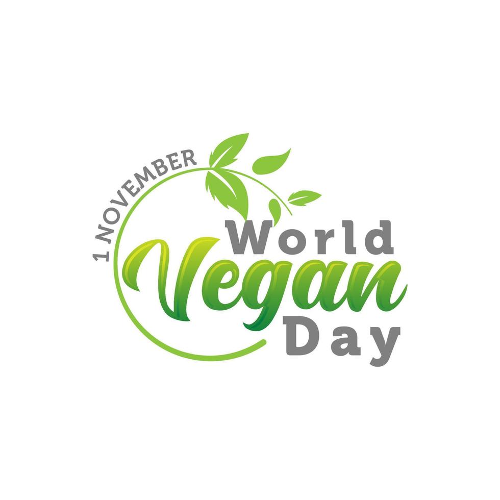 World vegan day Lettering. Vector illustration on white background