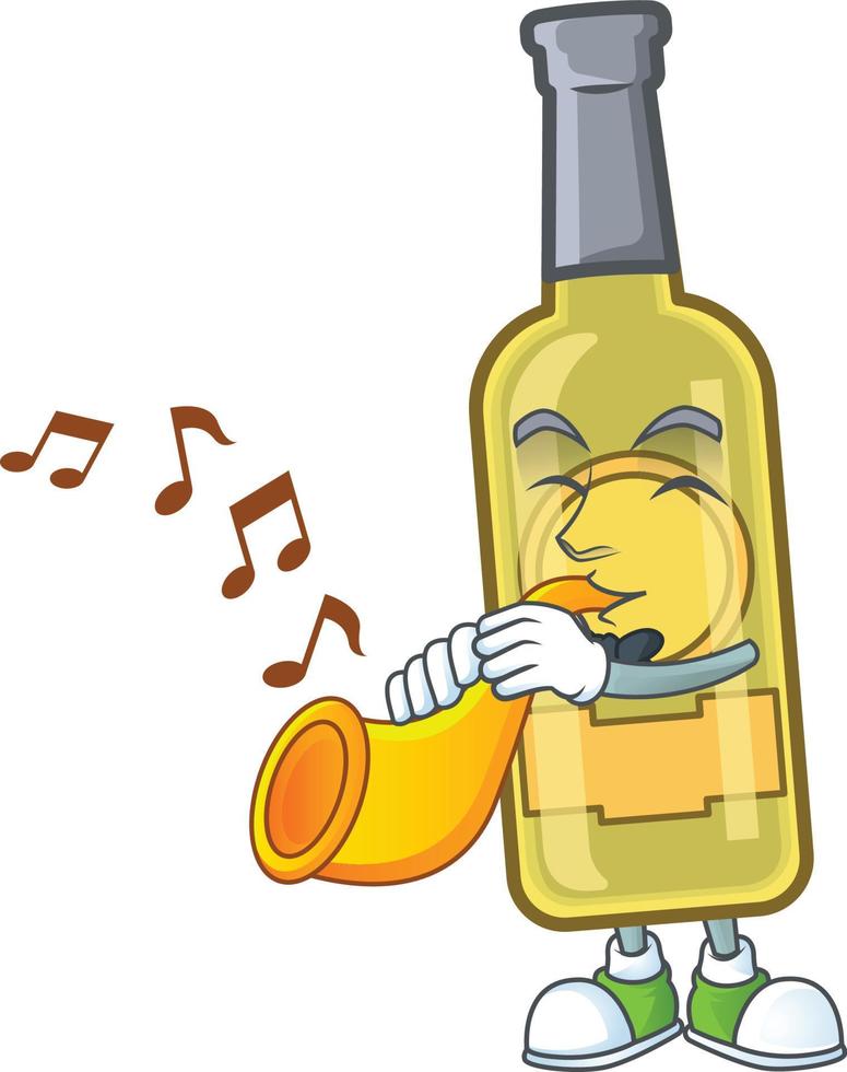 Champagne yellow bottle cartoon vector