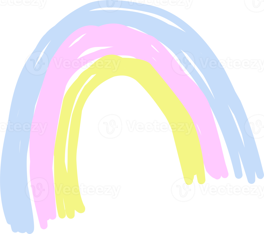 sencillo dibujado a mano arcoíris. aislado arco iris png