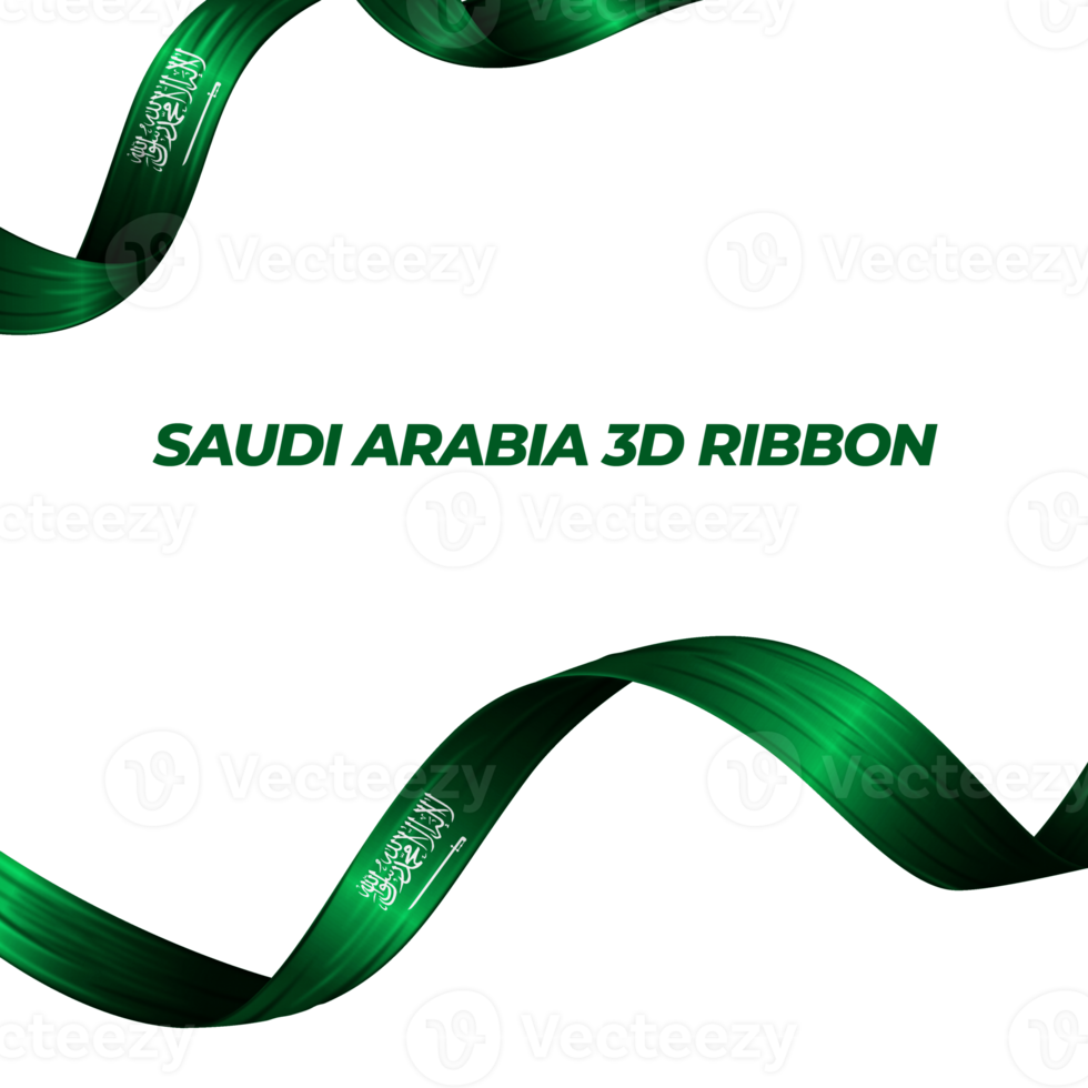 Ribbon with saudi arabia flag color 3d png