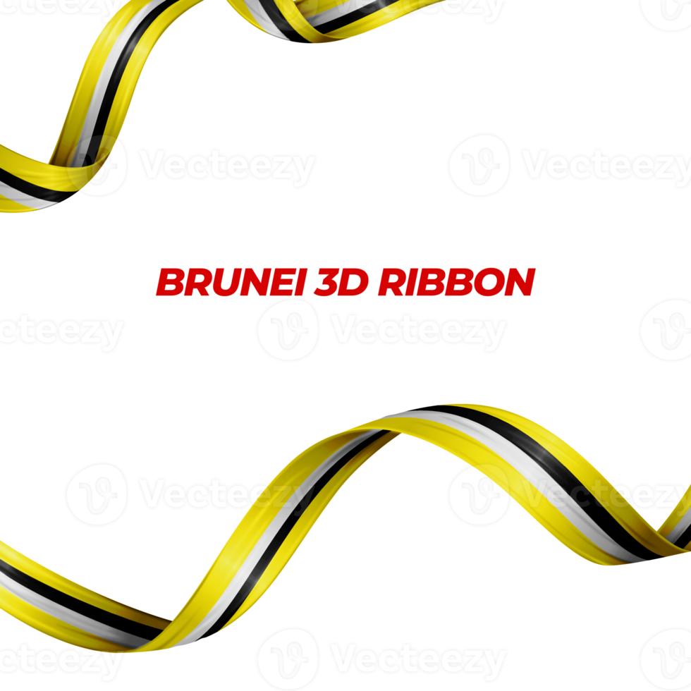 Ribbon with brunei flag color 3d png
