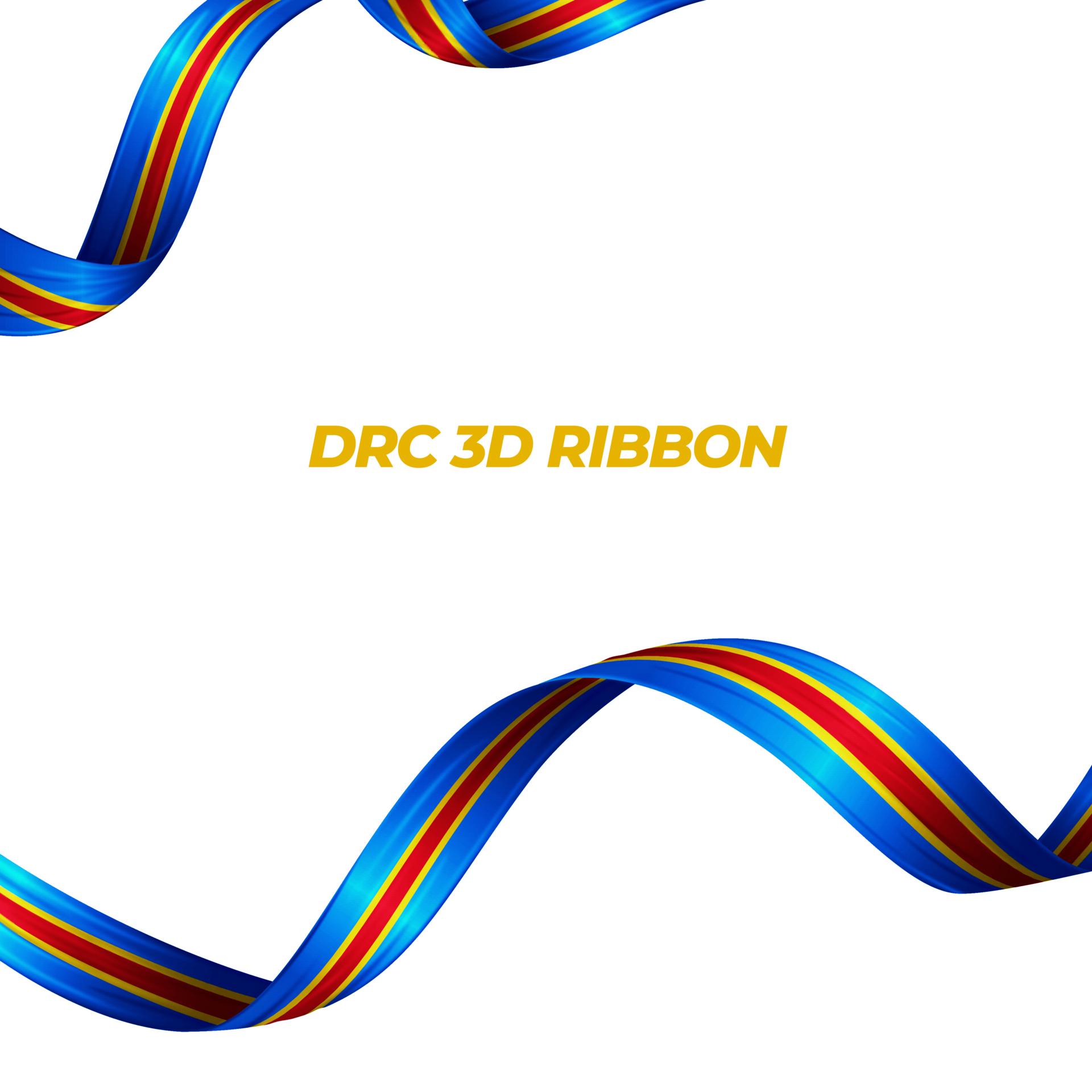 Ribbon with democratic republic congo flag color 3d 19765709 PNG 