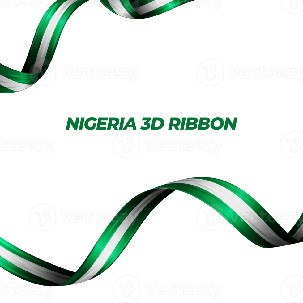 Ribbon with nigeria flag color 3d png