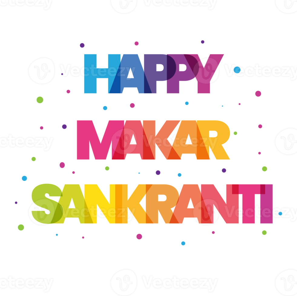 Happy makar sankranti text design png