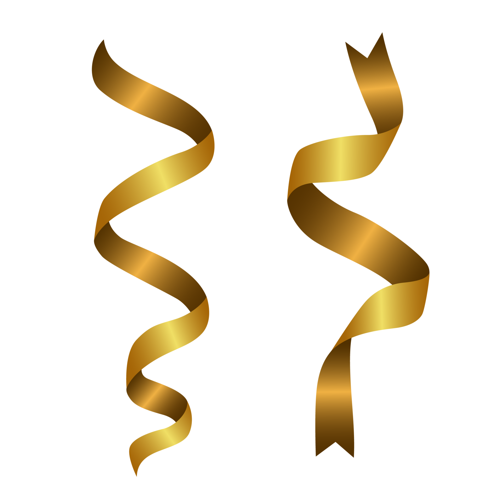 two gold ribbon 19765984 PNG