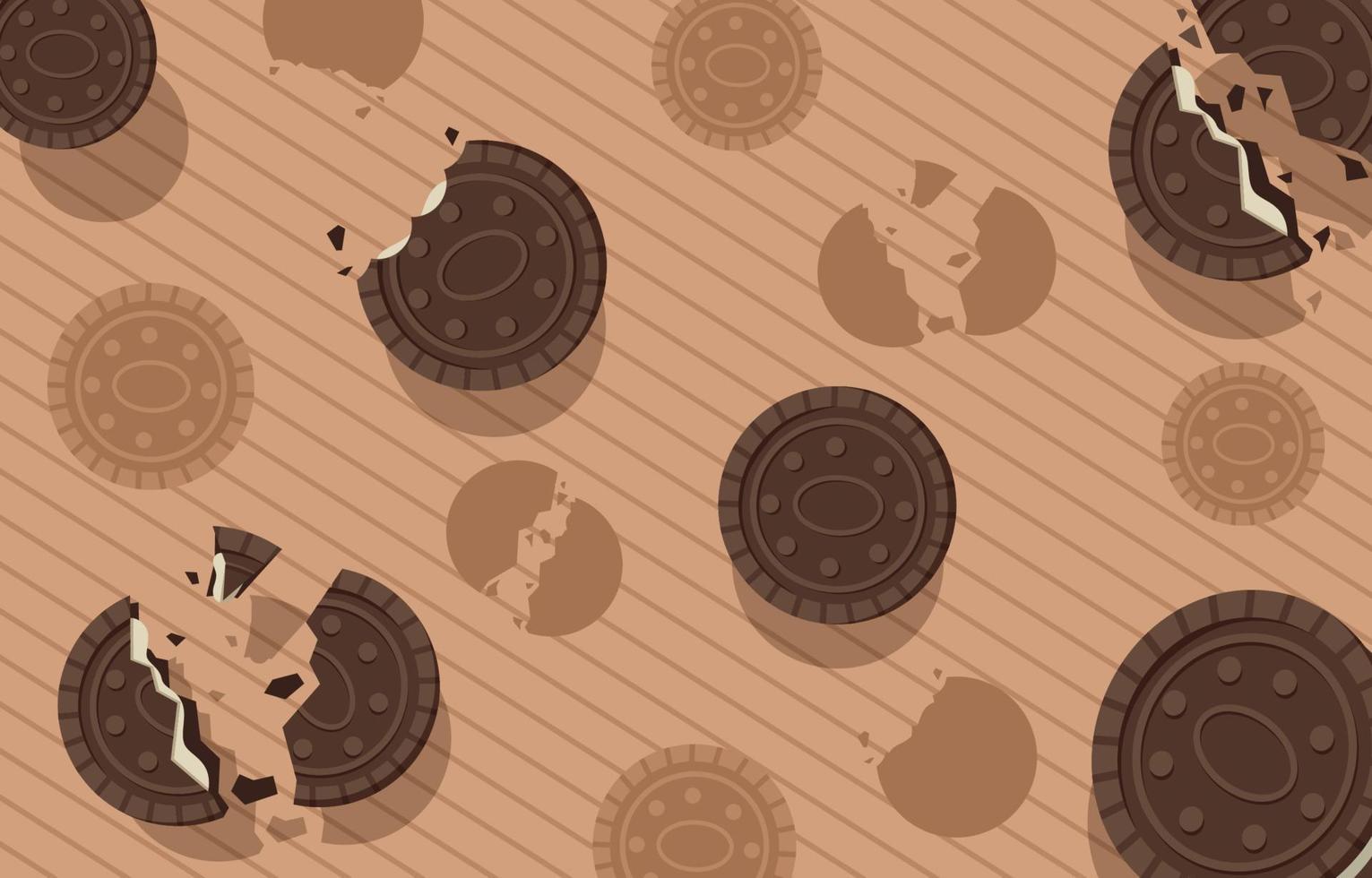 Chocolate Cookies with Cream Background vector