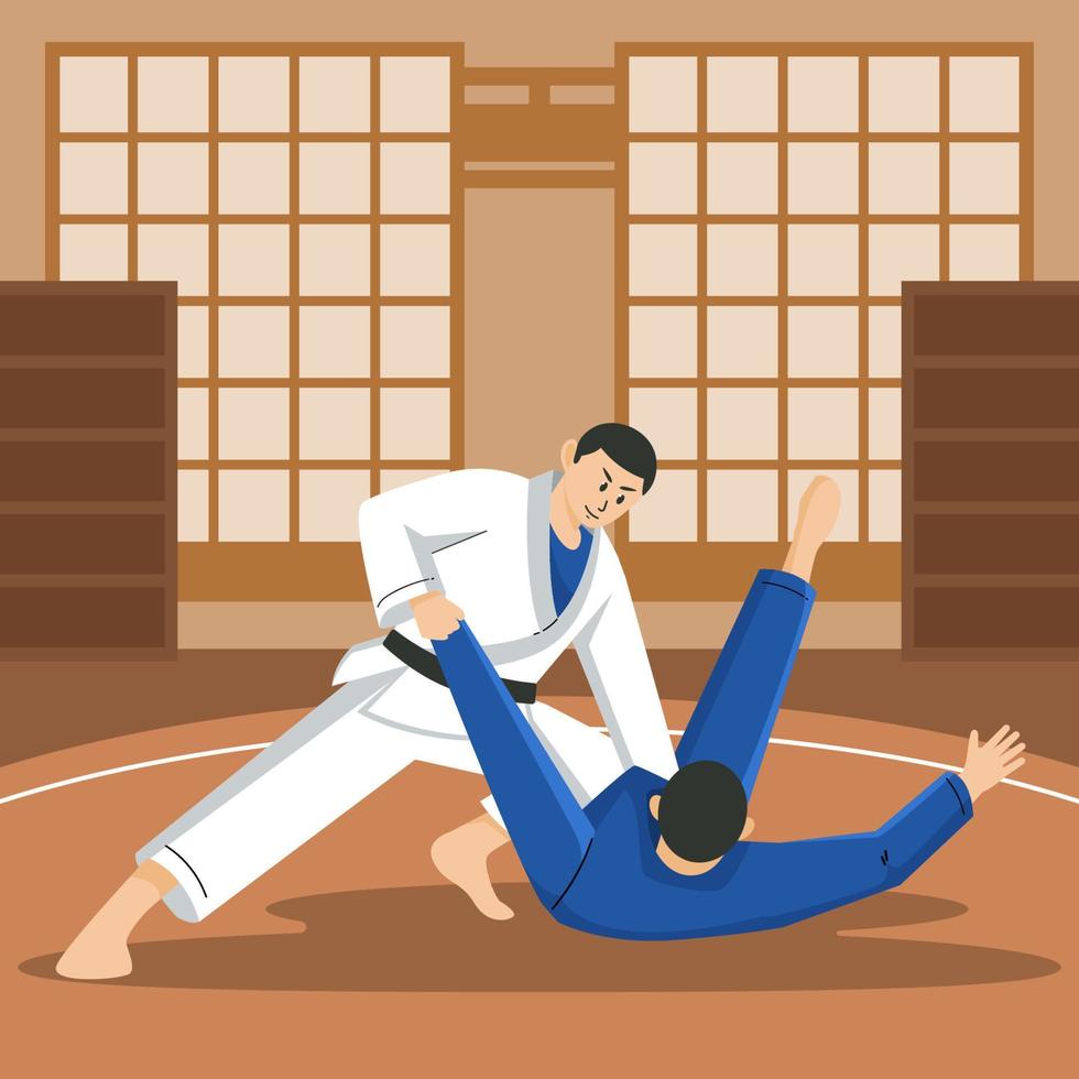 Professional Jiu Jitsu Fighting vector
