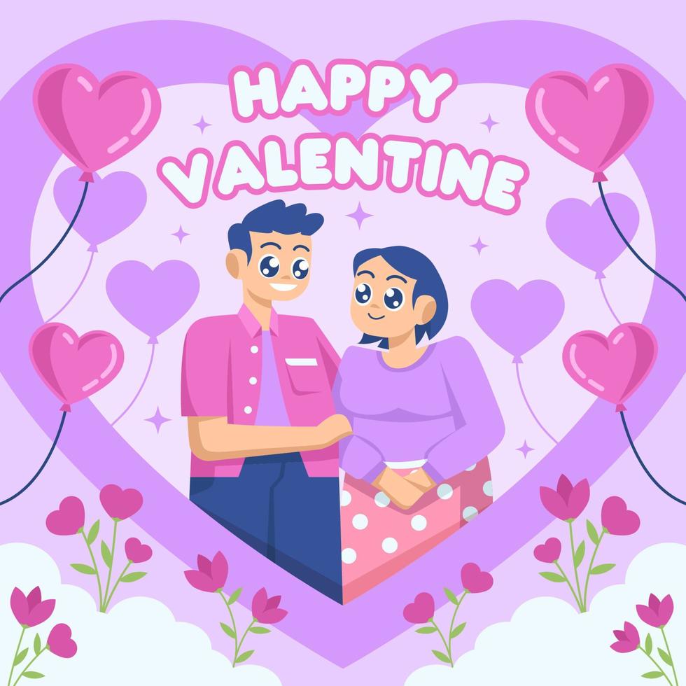 contento enamorado con romántico Pareja vector