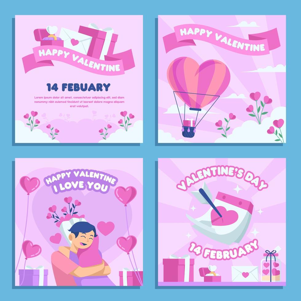 plantilla de redes sociales del día de san valentín vector