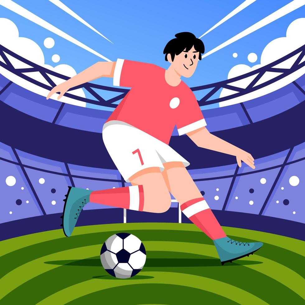 Football Player Dribbling a Ball vector