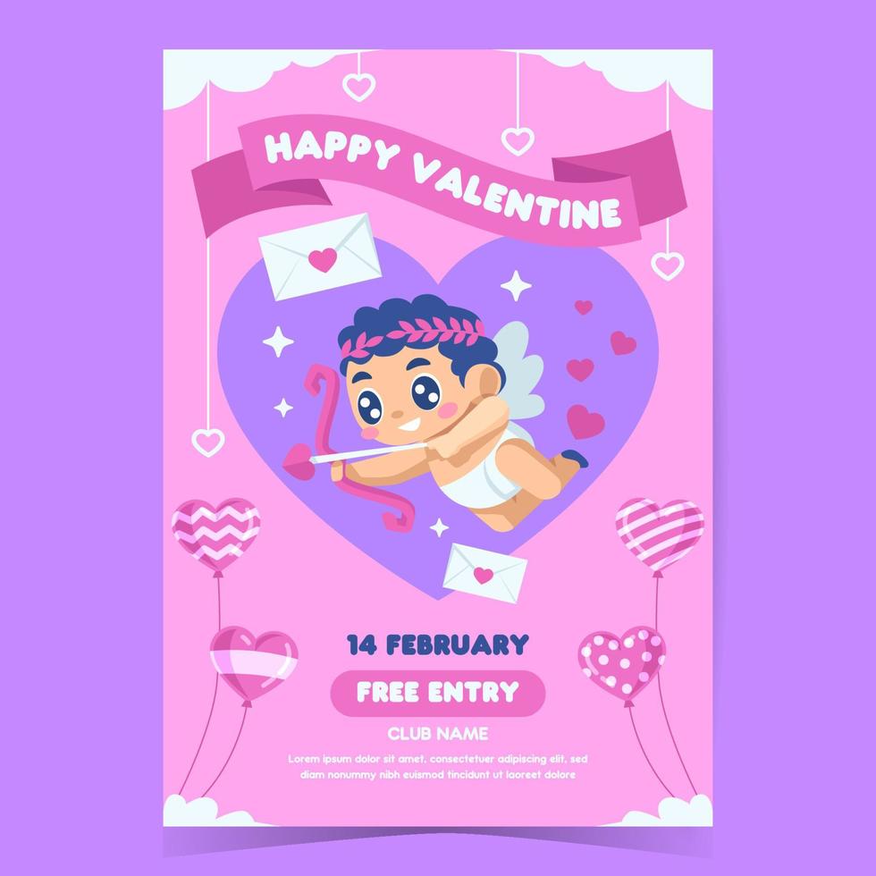 Happy Valentine Poster Template vector