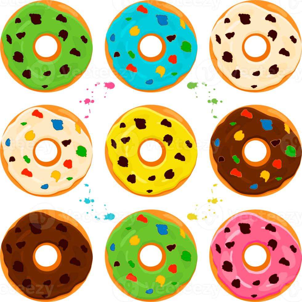 various sweet tasty donut png