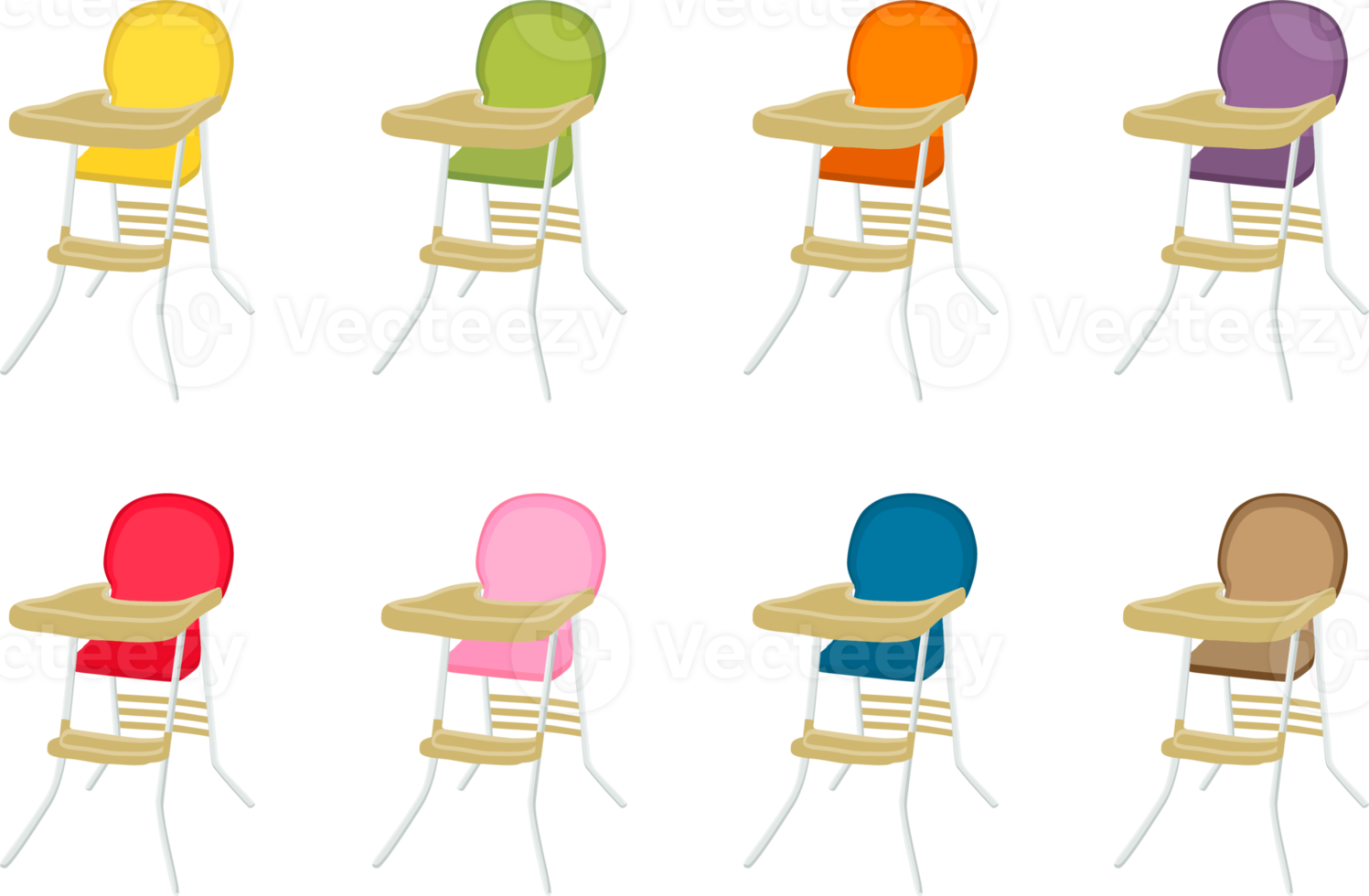 kleurrijk modern kind hoog stoel voor baby voeden png