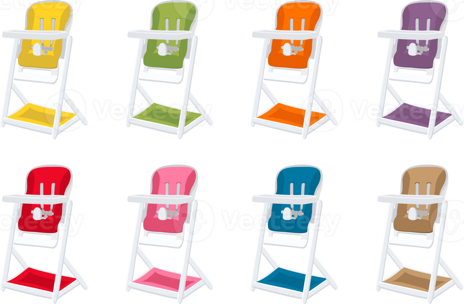 färgrik modern barn hög stol för bebis matning png