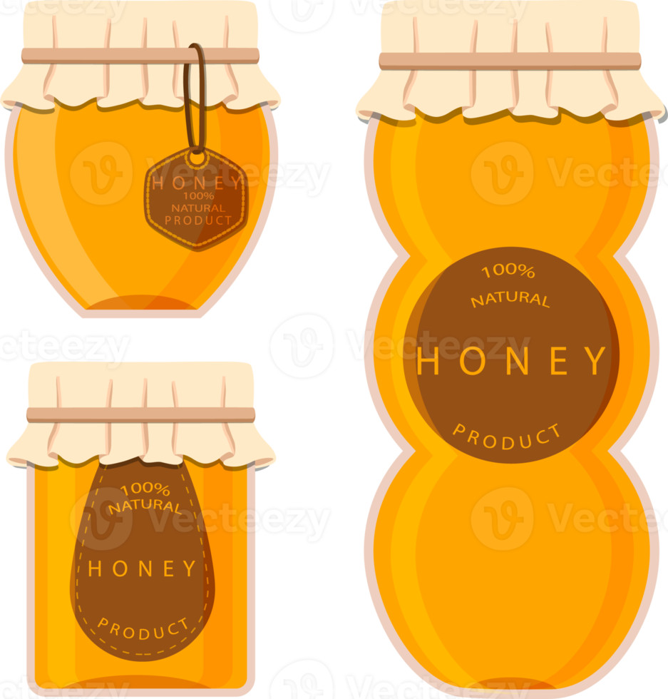 Various sweet tasty natural honey from honeycomb png