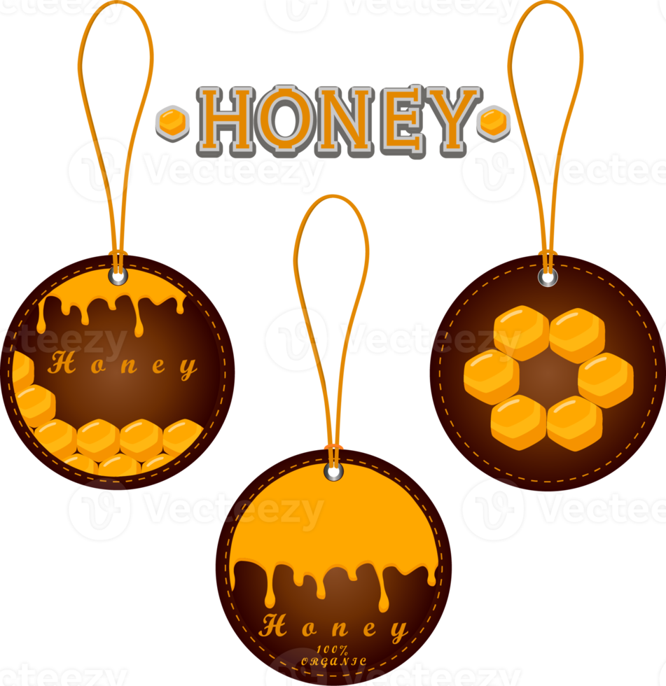 Various sweet tasty natural honey from honeycomb png