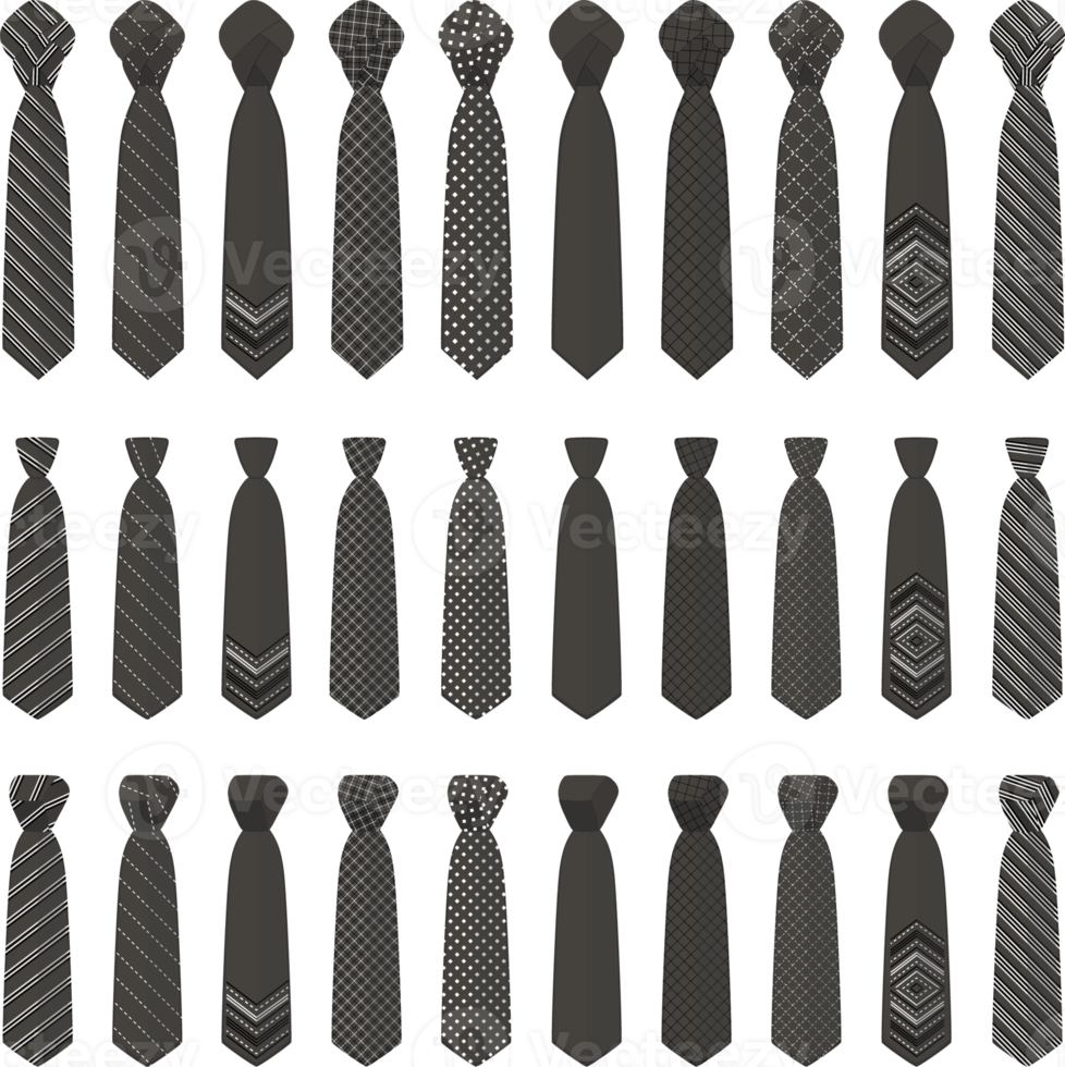 grand ensemble de cravates de différents types, cravates de différentes tailles png