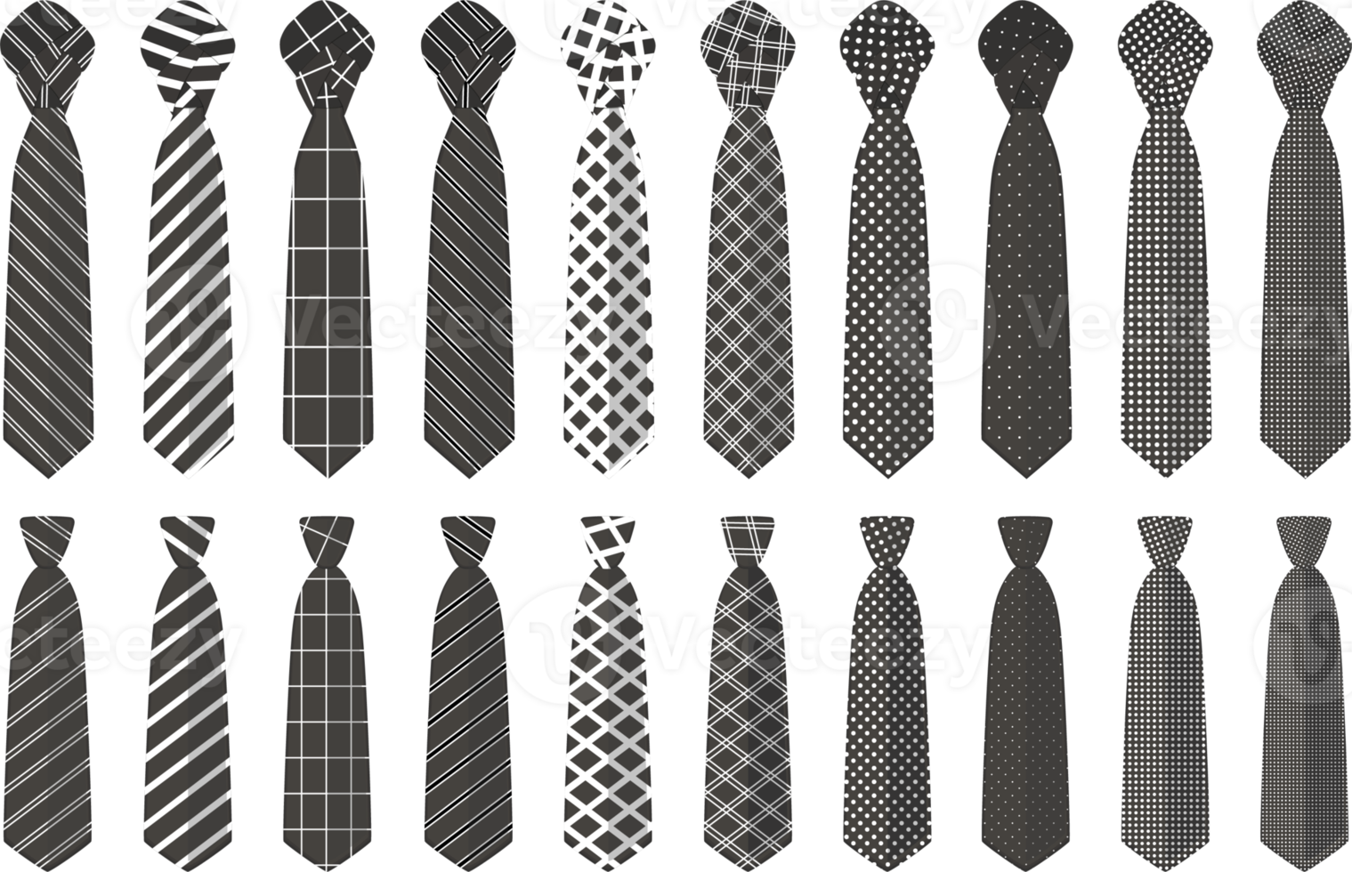 big set ties different types, neckties various size 19767612 PNG