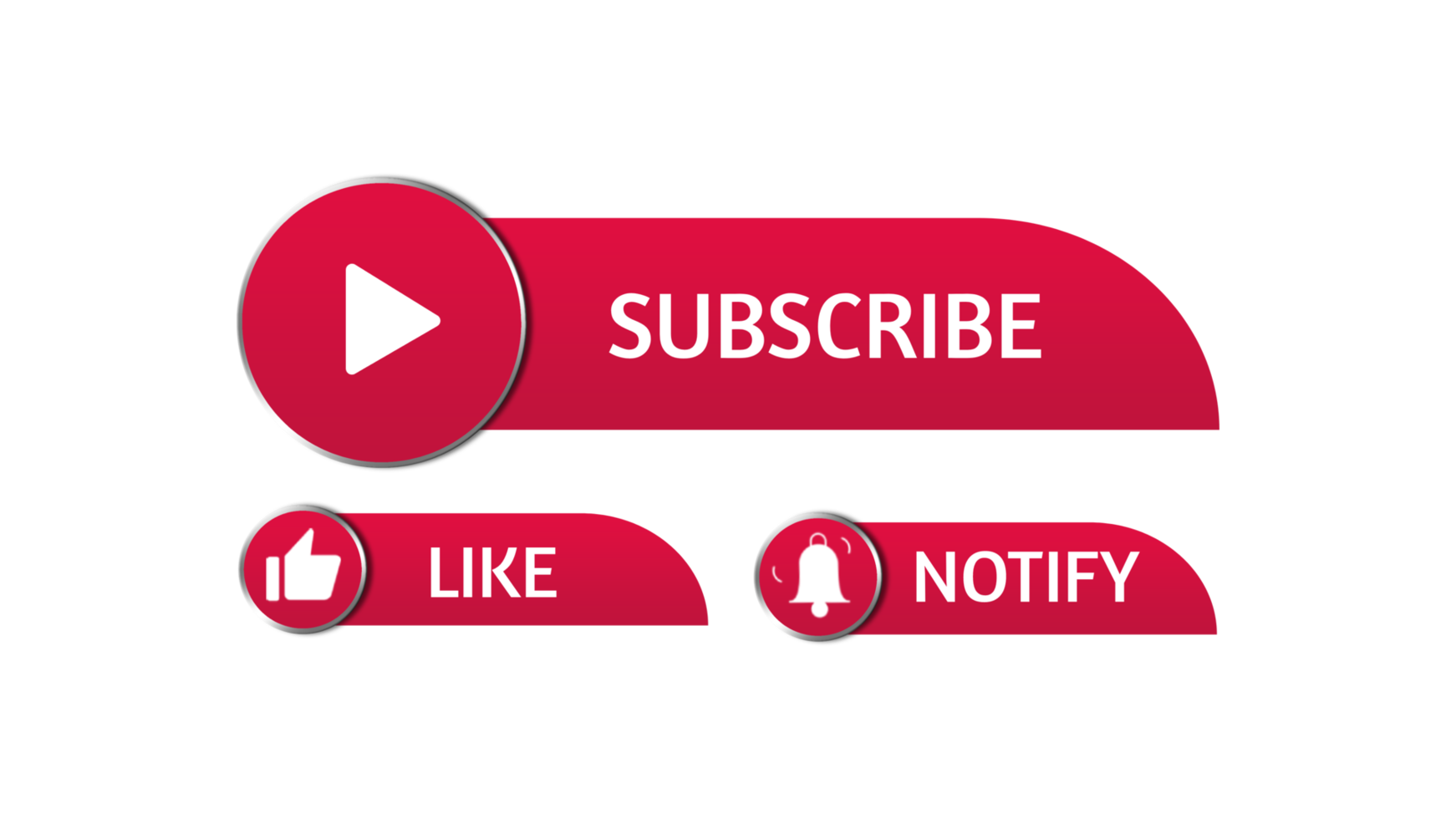 Subscribe like and notify button with icon free png