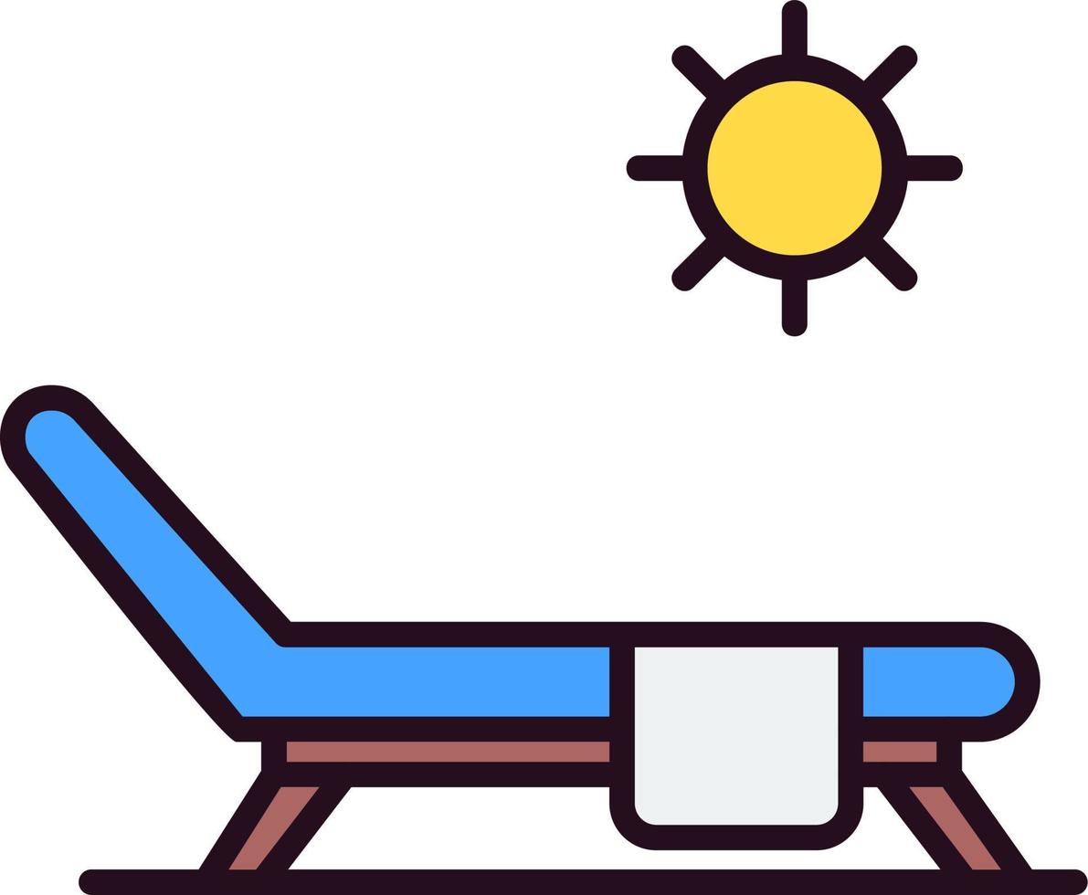Sun bed Vector Icon