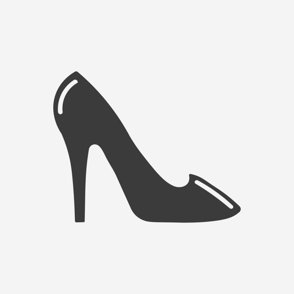 Woman shoes icon vector. Lady High Heel icon vector symbolisolated on white background.