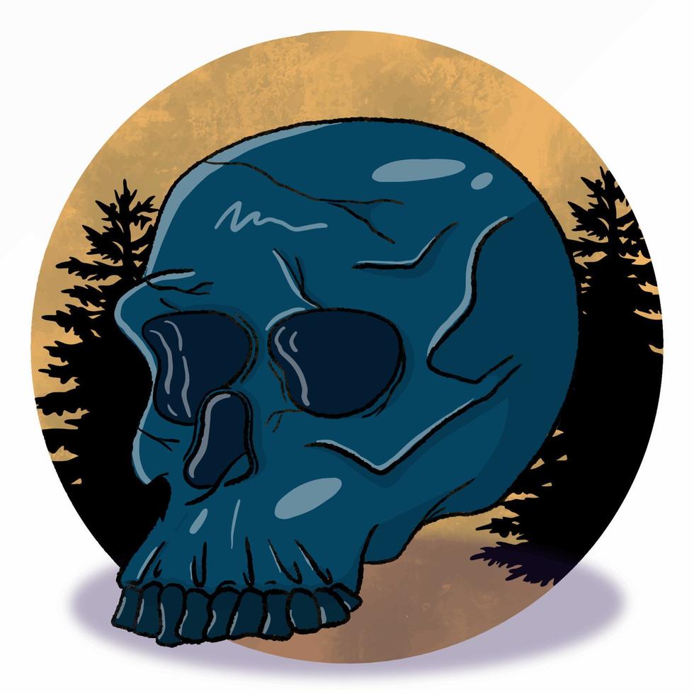 the blue skull vector