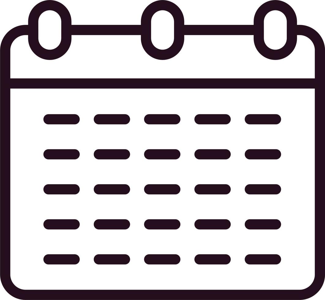 Monthly Calendar Vector Icon
