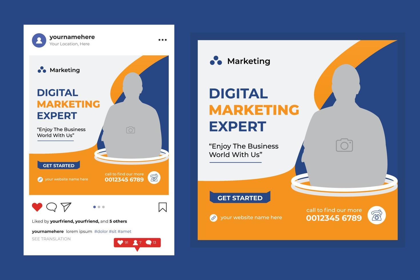 digital marketing post template vector
