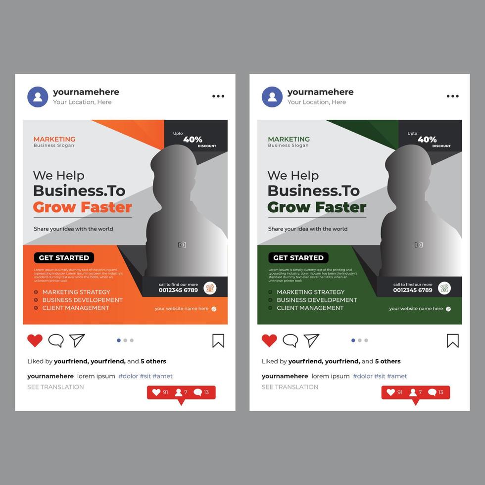 digital marketing post template vector