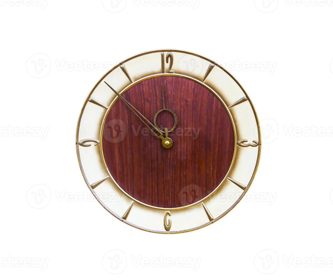 Vintage clock on white photo